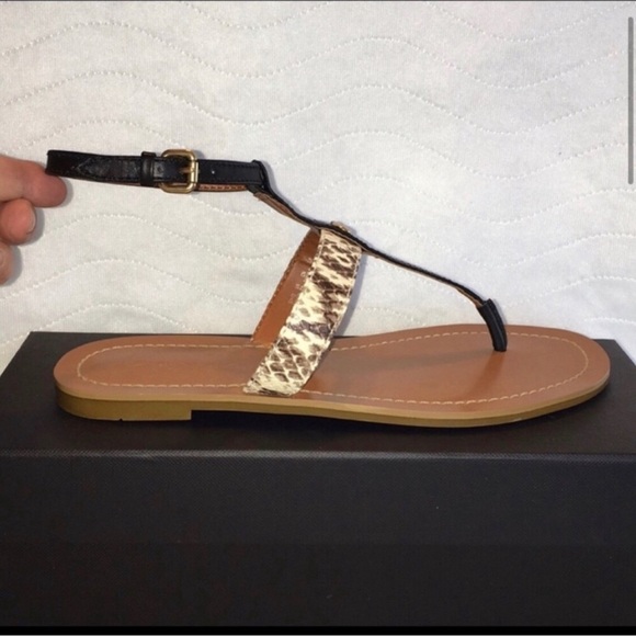 Coach Black/Natural Sandals Size 8 - Picture 3 of 15